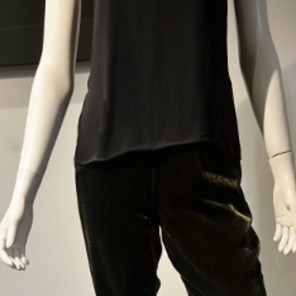 Vintage 90’S Black Silky Ray Square Neck Tank - Picture 4 of 8